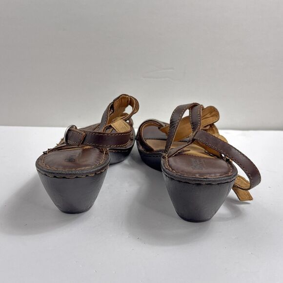 Born Sandals Womens 9 / 40.5 Brown Leather Strappy Slingback Heel Comfort W61909 - Picture 6 of 11